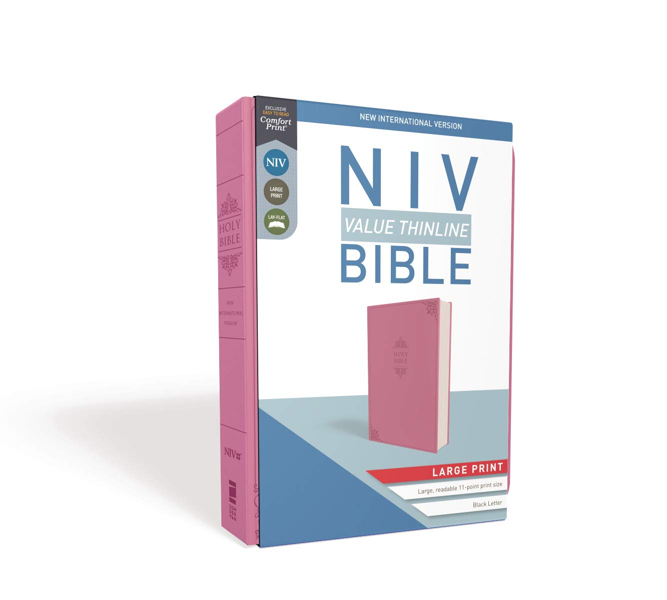 NIV, Value Thinline Bible, Large Print, Leathersoft, Pink, Comfort Print