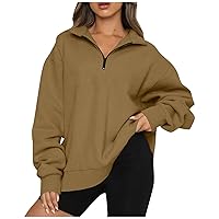 RMXEi Women Casual Hoodie,Women's Casual Fashion Long Sleeve Solid Color Zip Sweatshirt Top