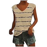 Women's Cap Sleeve Tank Tops U Neck Solid Color Casual Shirts Loose Fit Basic Blouse