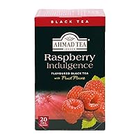 Ahmad Tea Black Tea, Raspberry Indulgence, 20 ct (Pack of 1) - Caffeinated & Sugar-Free