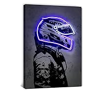 Sorventina Racing Superstar Canvas Prints Racer Driver Poster - Car Wall Art Sports Room Decor Neon Racing Posters for Living Room Bedroom Bar Home Decor Aesthetic, Wrapped Canvas(16x24, Blue)