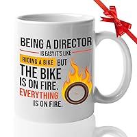 Director Coffee Mug 11 oz, Being A Director Is Easy Like Riding Bike Funny Appreciation Gift Idea for Office Boss Manager Job Career, White