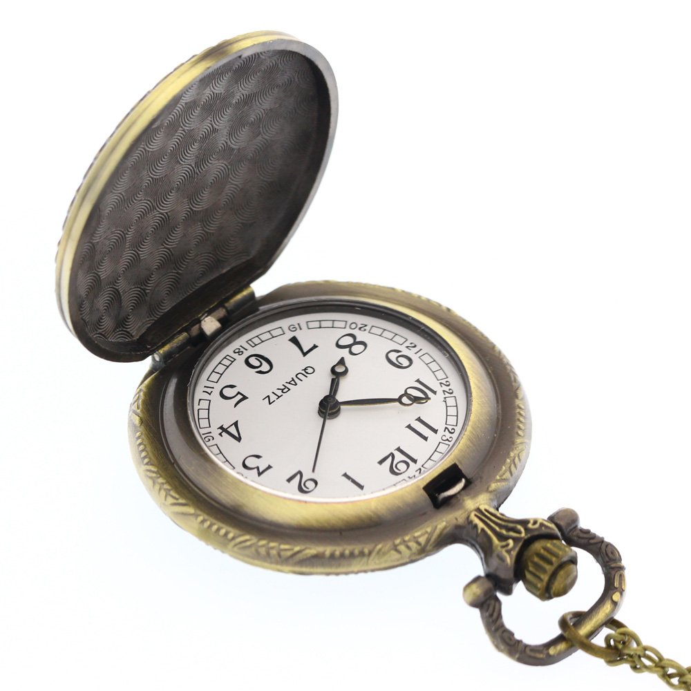 Bronze Vintage Brass Antique Cloisonne Enamel Case Pocket Watch Fob Watch for Men Women Quartz Stylish Watch