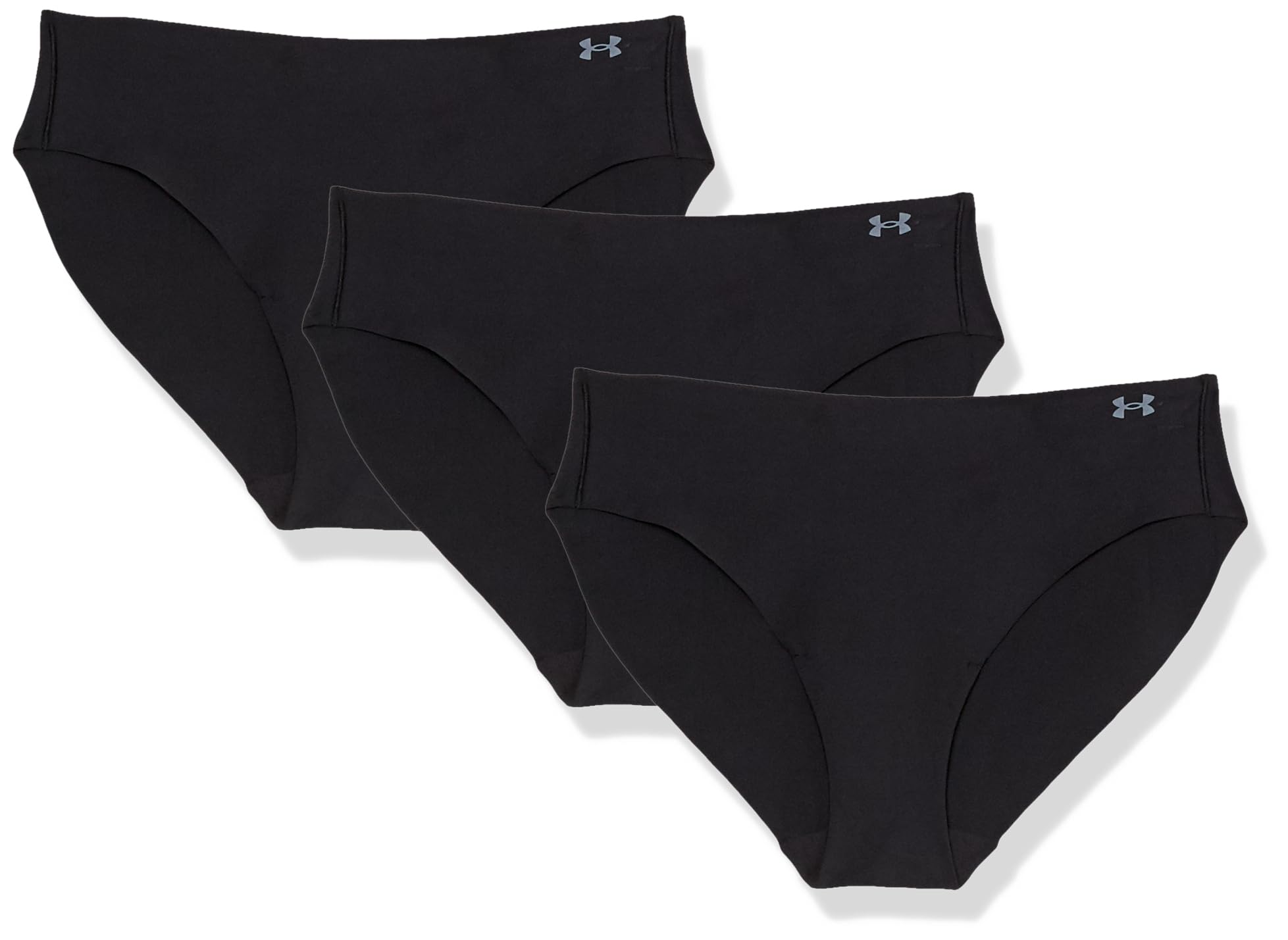 Under Armour Women's Pure Stretch No Show Bikini, 3-Pack Microfiber Underwear