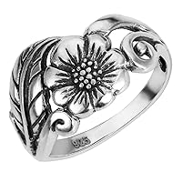925 Sterling Silver Karen's Flower Ring (Comes in Colors)