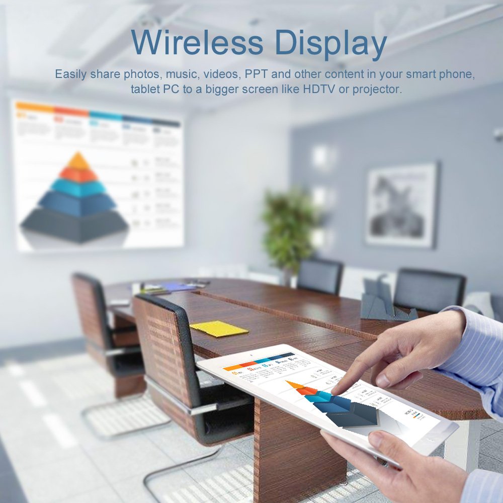 ERYUE Receiver, AnyCast New Wireless WiFi Display Dongle Receiver 1080P HD TV Stick Miracast Airplay DLNA Mirroring for Android iOS Smart Phone Tablet PC to HDTV Projector