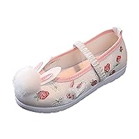 Girls Fancy Slippers Girls Flat Bottomed Embroidered Sandals Fashionable Antique Costume Size 7 Slippers for Toddlers