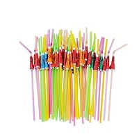 100pcs Straws Beach Drinking Straw Parasol Straw Umbrella Straw Disposable Umbrellas for Rain Color Bars Cocktail