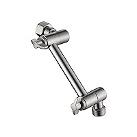 Senhozi Adjustable Shower Arm Extension, Brushed Nickel 4 Inch Shower Head Extension Arm to Lower or Raise Rain or Handheld Shower Head to Your Height & Angle, SE003BN