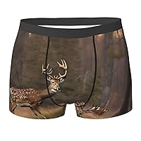 Deer Hunting Print Funny Novelty Men's Boxer Briefs Soft Comfortable Men's Performance