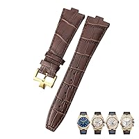 For Vacheron Constantin Overseas Black Blue Brown Bamboo Grain Watch Bands 25mm Genuine Leather Convex Interface Watch Strap