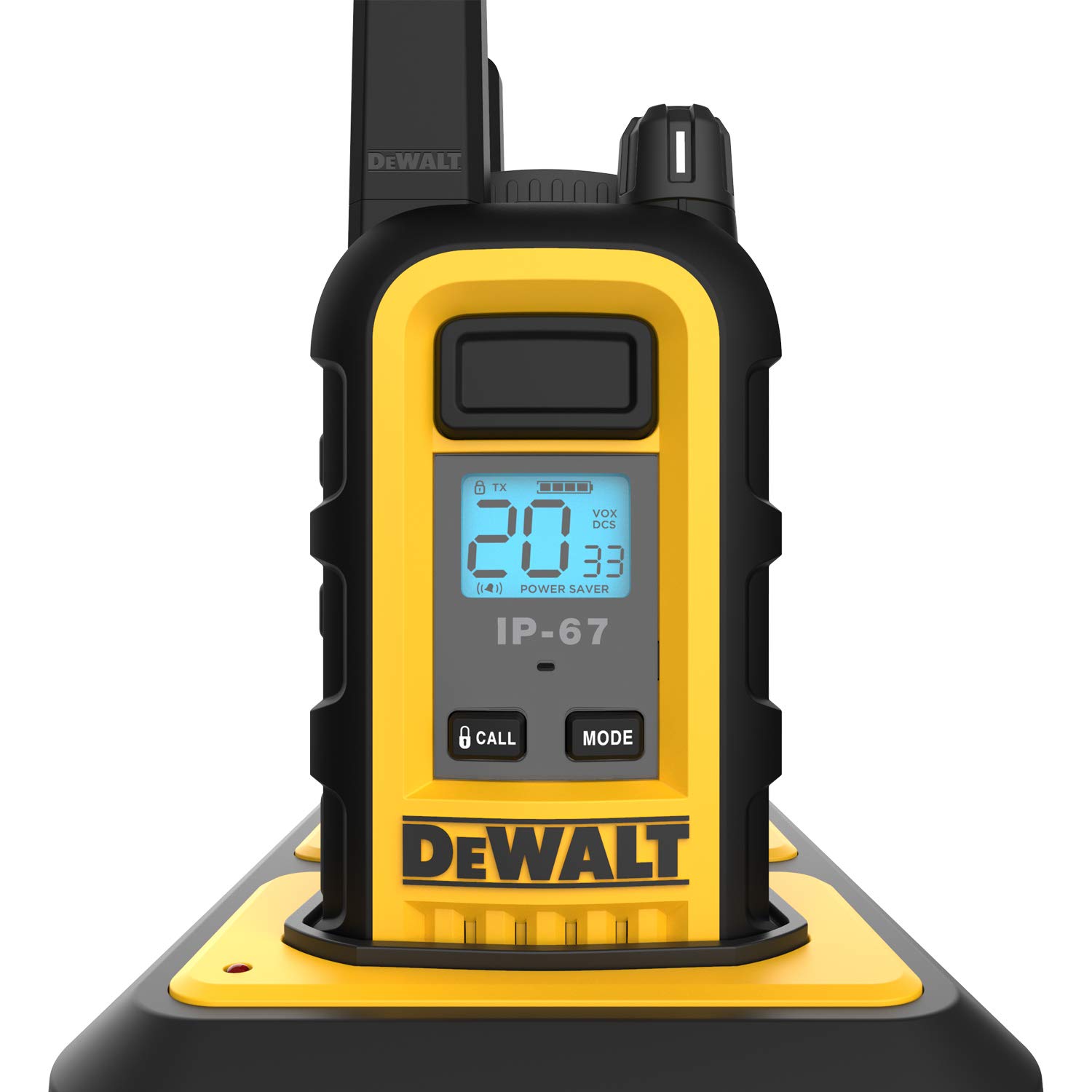 DEWALT DXFRS300 1 Watt Heavy Duty Walkie Talkies - Waterproof, Shock Resistant, Long Range & Rechargeable Two-Way Radio with VOX (6 Pack w/ Gang Charger) (DXFRS300-BCH6)
