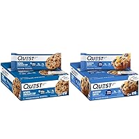 Quest Nutrition Oatmeal Chocolate Chip Protein Bar, High Protein, Low Carb, Gluten Free & Blueberry Muffin Protein Bars, High Protein, Low Carb, Gluten Free, 12 count