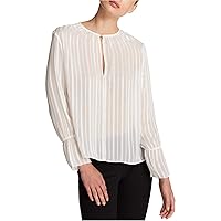 DKNY Striped Bell-Sleeve Top (Ivory, L)