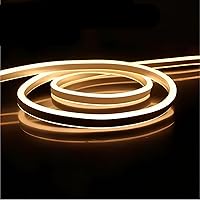 FORT LED Neon Rope Lights Warmwhite 100FT 30M Flexible AC 110V 120V LED Strip Lights Outdoor Waterproof Plug-Play Neon Strip Lighting Dot Free Connectable Home Commercial Decor Neon Sign ETL FCC