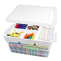 17 QT Plastic Storage Box with Removable Tray, Portable Storage Box with Lids, Craft Organizers and Storage Box, Multipurpose Storage Bin, Clear Plastic Storage Container