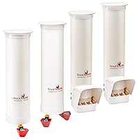 Chicken Feeder and Waterer Set - Includes 2X 1 Gallon Waterers and 2X 7lb Feeder for Chickens - Hanging Chicken Poultry Feeder and Chicken Waterer Kit for The Growing Chicken coop