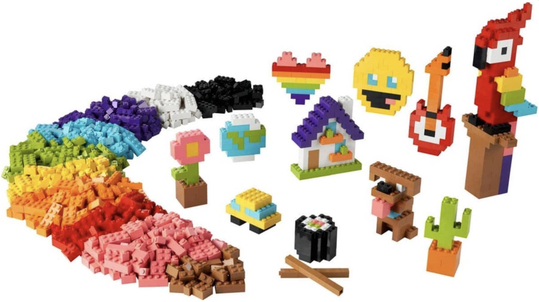 LEGO 11030 Classic Large Creative Building Set Construction Toy Set, Build a Smiley Emoji, Parrot, Flowers & More, Creative Building Blocks for Children, Boys, Girls from 5 Years