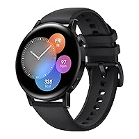 HUAWEI WATCH GT 3, 1.7 inch (42 mm) Smart Watch, 1.32 inch AMOLED Touch Display, Long Battery Operation, Supports Dual Band 5 System GPS, Continuous Measurement of Blood Oxygen Levels, Personal AI Running Coach, Heart Rate Monitoring, Over 100 Types of Workout Modes, Bluetooth Calls, Black