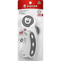 SINGER 45mm Rotary Cutter with Trigger Release and 45mm Blade Replacement