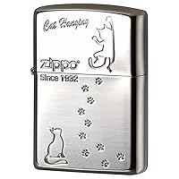Zippo 2NI-CATHANG2 Lighter Cat Design, Oxidized Finish, Nickel, Silver