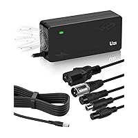 48V-54.6V 3Amp Charger (6 Plugs Universal,and Built-in Small Fan Cooling System) for Fast and Safe Charging of 48V Li-ion Battery for E-Bikes/Electric Scooter/Bicycle/Pedicab,etc.
