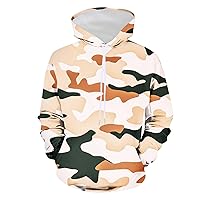 Mens Camouflage Hoodie Stylish Pullover Tops Sports Soft Blend Fleece Hooded Sweatshirts Casual Athletic Sweater