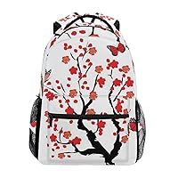 ALAZA Japanese Cherry Blossom Sakura Butterfly Large Backpack Personalized Laptop iPad Tablet Travel School Bag with Multiple Pockets