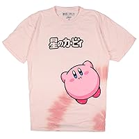 Kirby Men's Pink Alien Kirby's Inhale Tie Dye Kanji Gaming T-Shirt