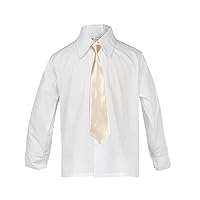 Baby Boy Formal Tuxedo Suit White Button Down Dress Shirt Color Necktie Sm-4T