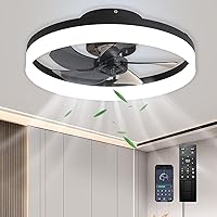 Low Profile Ceiling Fans with Lights and Remote, Fandelier Ceiling Fan Flush Mount 20