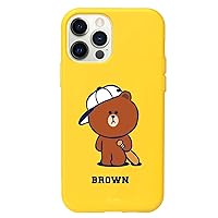 LINE Friends KCE-CSB089 iPhone 12 Pro Max Soft Case, Line Friends, Brown, Matte Finish, TPU, iPhone 12 Pro Max Cover, Brown's Sports Club
