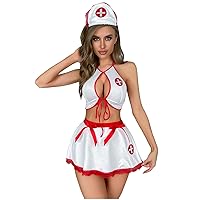 Women Cosplay Lingerie Costume Sexy Nurse 3Pcs Outfit Set Babydoll Honeymoon Naughty Exotic Lingeries Sleepwear