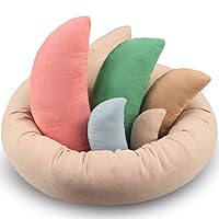 Newborn Photography Props, Ultra-Soft Baby Donut Posing Pillows, Professional Baby Photo Props Set Fits 0-6 Months Baby,Pack of 6, Multicolor