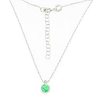 Bella Carina Green Opal Pendant 5.5 mm with Chain 925 Silver, Synthetic opal, Opal