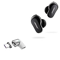 BoxWave Adapter Compatible with Bose QuietComfort Earbuds II - MagnetoSnap PD Angle Adapter, Magnetic PD Angle Charging Adapter Device Saver - Metallic Silver