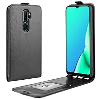 Oppo A9 2020 case, Oppo A5 2020 Case, Slim Vertical Flip Folio Phone Case PU Leather Protective Cover Magnetic Closure Shell with Card Slot for Oppo A9 2020 /Oppo A5 2020 Phone case (Black)