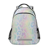 Iridescent Leopard Backpacks Travel Laptop Daypack School Book Bag for Men Women Teens Kids 8