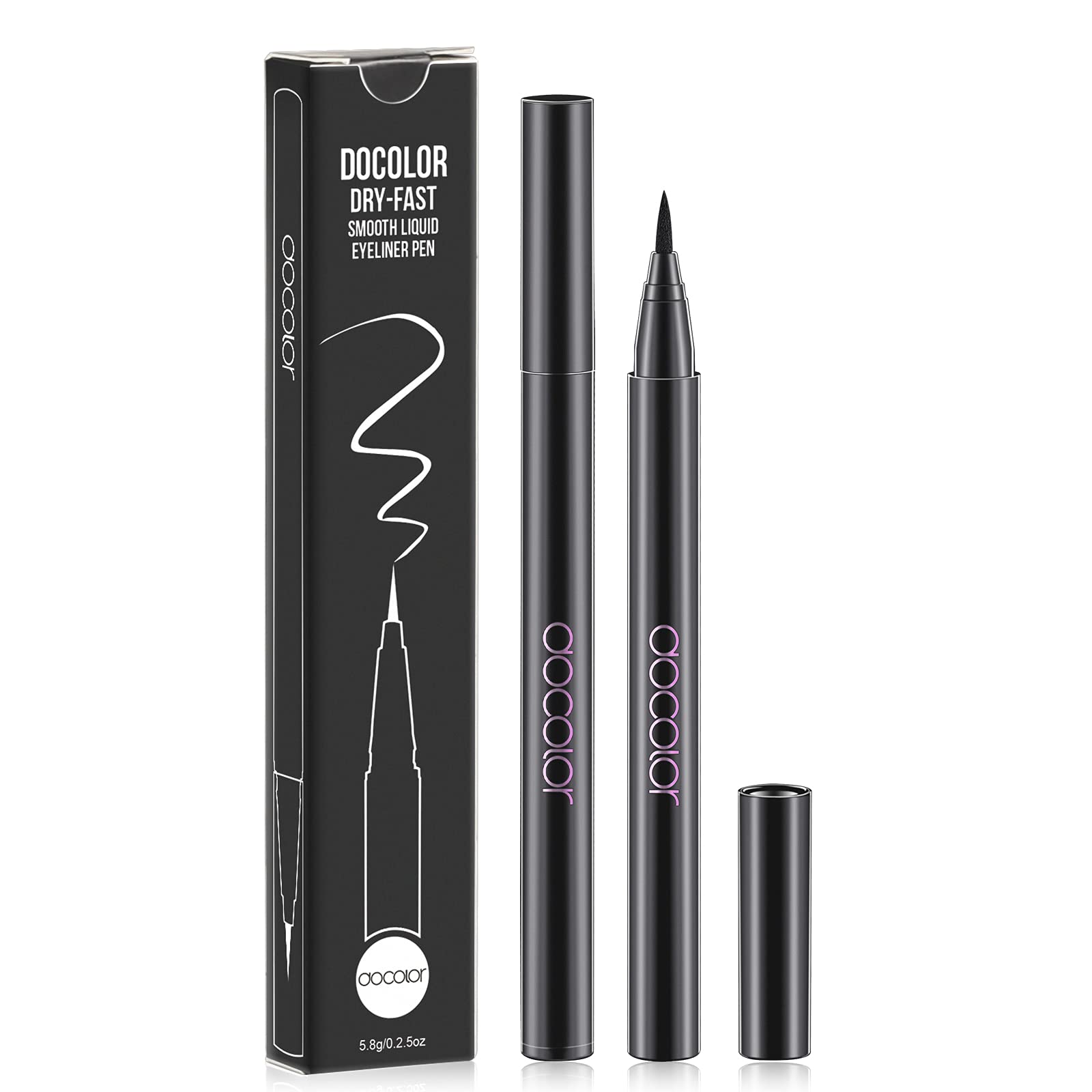 Docolor Waterproof Liquid Eyeliner Pen Super Slim All Day Eye Liner Black