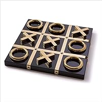 Tic Tac Toe Board Game | Beautiful Decorative Acccent for Home Decoration Coffee Table Top Decoration | Fun Playing Abstract Strategy Party Indoor & Outdoor XO (Black Wooden Base)