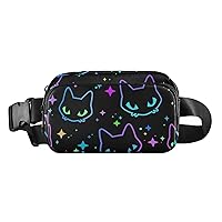 Neon Cat Heads Fanny Packs for Women Men Belt Bag with Adjustable Strap Fashion Waist Packs Crossbody Bag Waist Pouch Waist Packs Hip Bumbags for Outdoor Travel