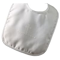 Boys Large Matte Satin Bib with Screened Cross