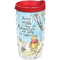 Tervis Plastic Made in USA Double Walled Disney - Winnie the Pooh Adventure Insulated Tumbler Cup Keeps Drinks Cold & Hot, 10oz Wavy, Lidded