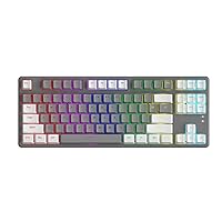 DAIDAI 87 Key TKL Hot Swappable Mechanical Wired Keyboard with OEM PBT Keycpas | 22-Modes Rainbow Backlit | Removable Magnetic Top Cover Gaming Keyboard for PC Gamer (Linear Red Switch)