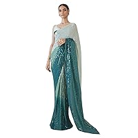 Elina fashion Sarees For Women Indian Bollywood Art Silk Sari || Sequence Embroidered Saree & Unstitched Blouse