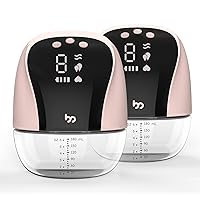 Breast Pump Hands Free, Wearable Breast Pump with Ultra-Low Noise, Stable Suction, Traction Mode, 4 Modes 10 Levels, Electric Portable Breast Pump, Wireless Breast Pump for Indoor Outdoor Use, 2 Pack
