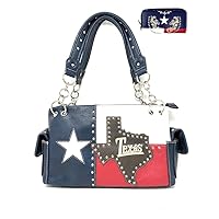 Premium American National Flag Rhinestone Handbag, Messenger bag, Wallet in Multi Colors