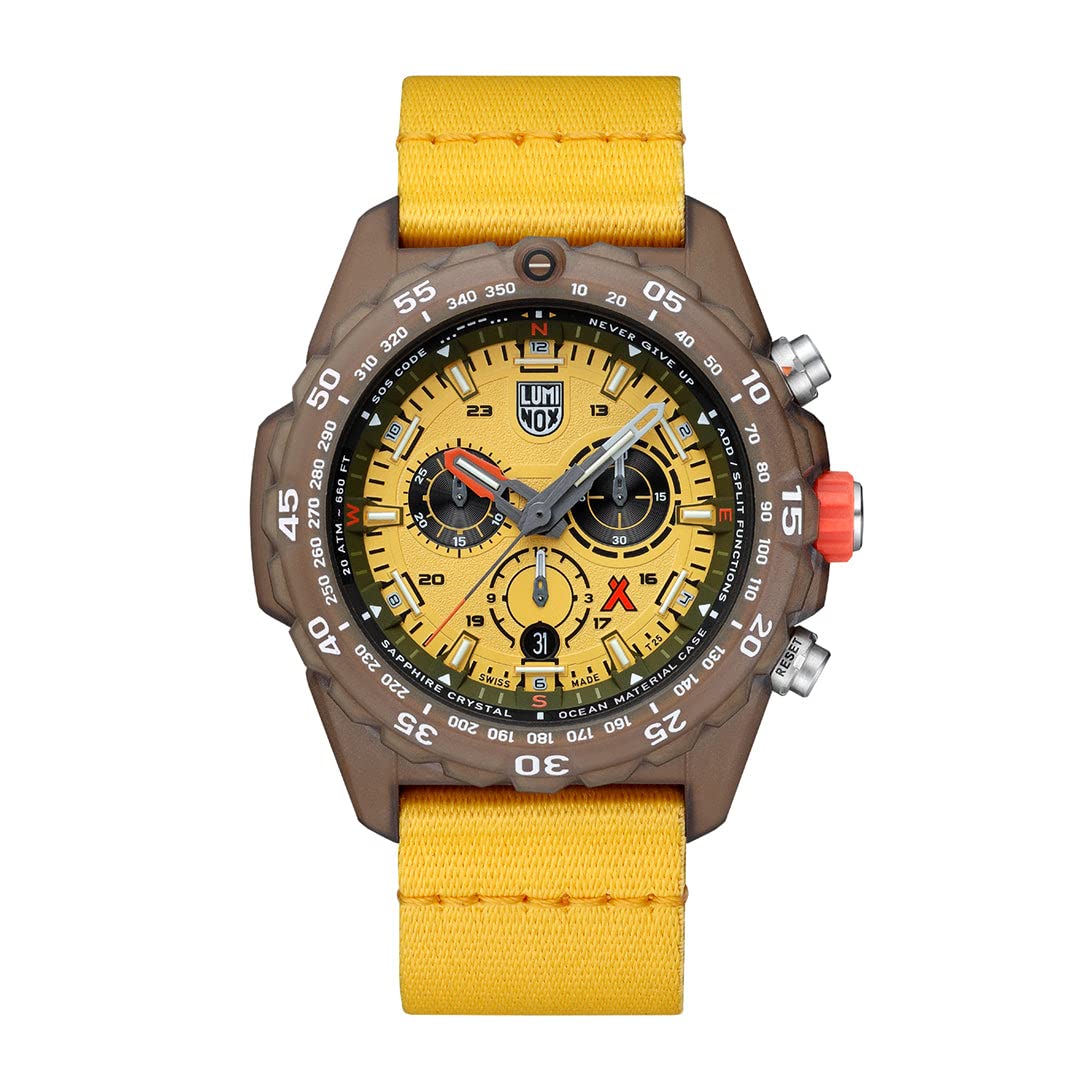 Luminox Bear Grylls Survival Master x #Tide Recycled Ocean Material Yellow Swiss Made Chronograph Watch XB.3745.ECO