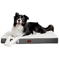 Orthopedic Dog Bed for Large Dogs with Plush Egg Foam Support, Waterproof and Machine Washable Removable Bed Cover, Softer Than Memory Foam for Calming and Relaxing Sleep, Large