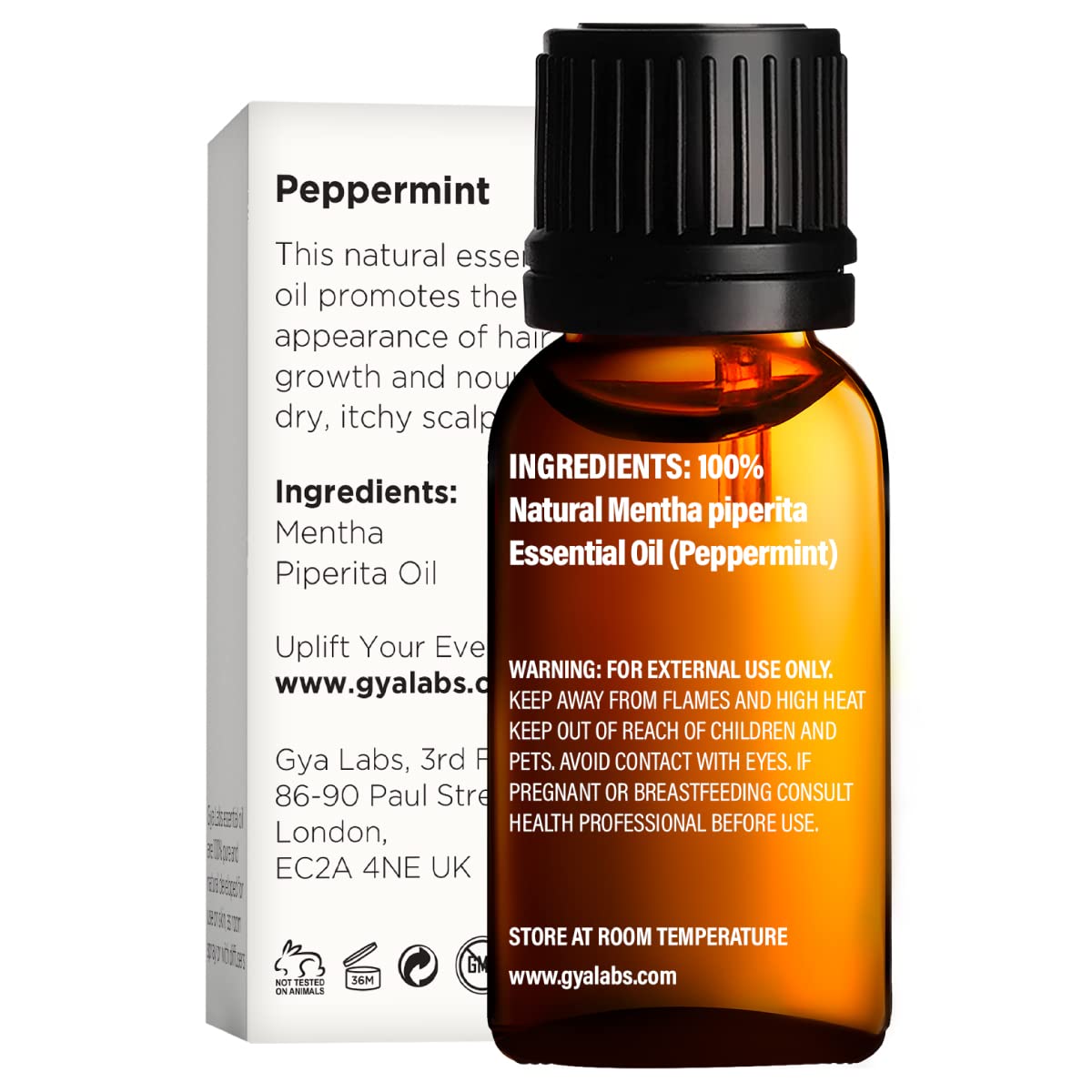Rosemary Oil & Peppermint Oil for Hair Growth Set - 100% Pure Therapeutic Grade Essential Oils Set - 2x10 ml - Gya Labs